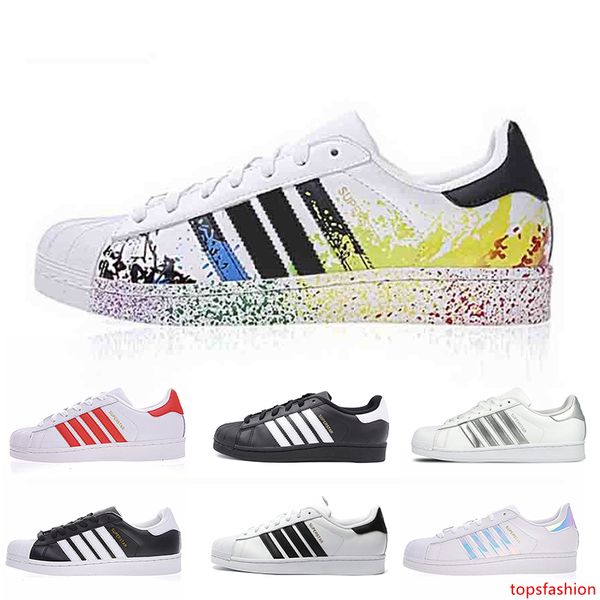 

superstars casual shoes triple white black red blue milt-colors green pink platform stan smith shoes off outdoors leather sneakers 36-45