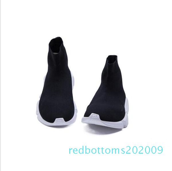 

2019 casual shoes flat fashion men socks red triple black stretch mesh high women sneaker speed trainer runner r09