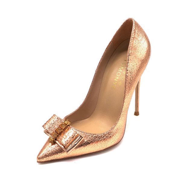 

fashion women pumps lady rose gold spikes rivets bow point toe bride wedding shoes high heels 12cm 10cm thin, Black