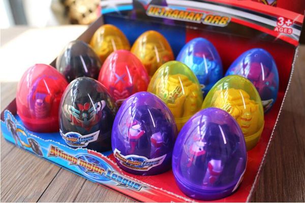 

12 шт. / лот деформированные яйцо динозавра деформированные яйцо игрушки деформированные ultraman пасхальные сюрприз яйца помощь детям иссле