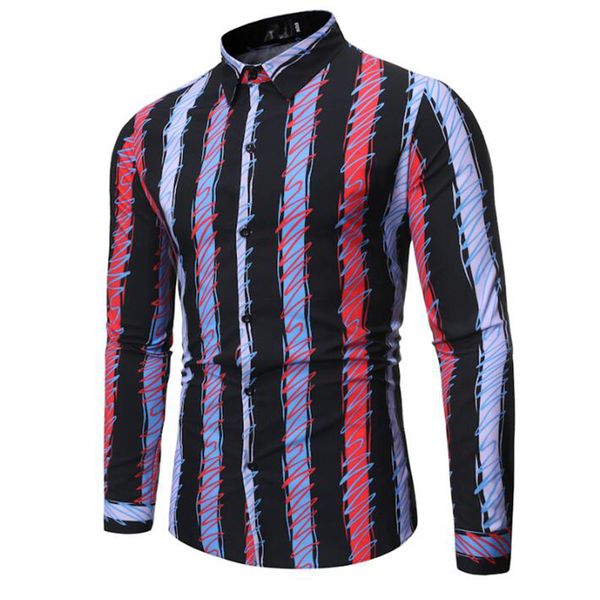 

striped 3 colors shirt floral vintage men hawaiian shirt long sleves mens luxury casual fashion shirts summer beach, White;black