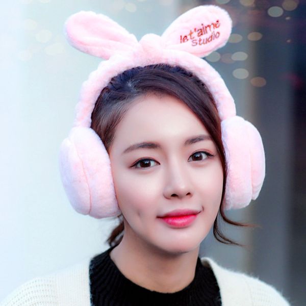 

new fashion cute ears plush earmuffs comfortable warm earmuff female winter outdoor protect ears winter accessories, Blue;gray