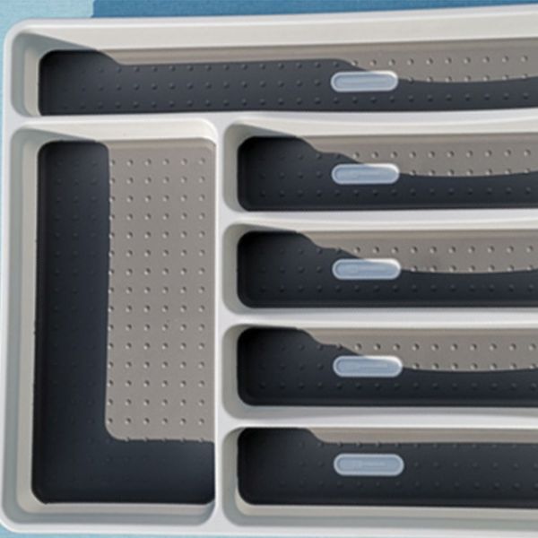 

1pcs gray western style kitchen accessories 40*32*4.5cm pp/tpr separation drawer cutlery tray kitchen drawer organizer