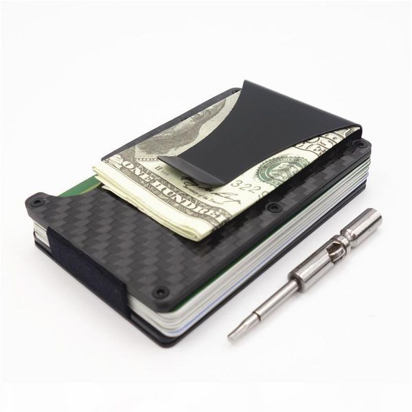 

deal 2018 new fashion id holder travel mini rfid wallet men slim business card case male money clip small wallets, Black