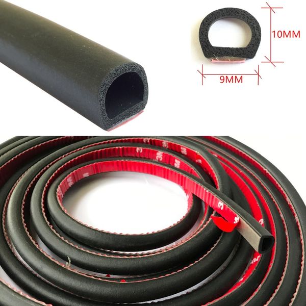 

9mmx10mm small d car door seal rubber waterproof sound insulation absorption auto sealant strip for door tail cover