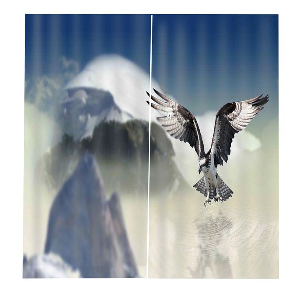 

alaskan mountain flying eagle 3d curtains for living room bedroom blackout window curtain digital print