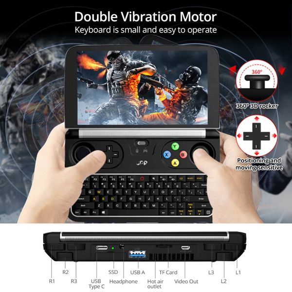 

New gpd win 2 6 inch handheld gaming lapintel core m3 7y30 notebook 8gb ram 256gb d mini pocket lapwindow 10 y tem