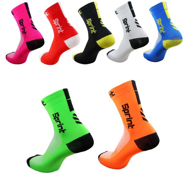 

2018 cycling socks men women anti-sweat outdoor sports running basketball sport socks bicycle bike calcetines ciclismo, Black