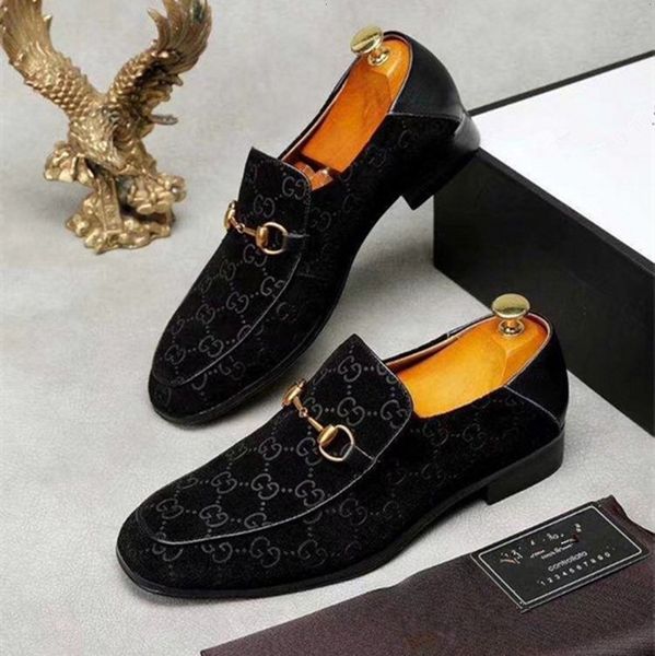 

new fashion men's casual loafers pu leather slip-on dress shoes handmade smoking slipper men flats wedding party shoes us6.5-us11, Black