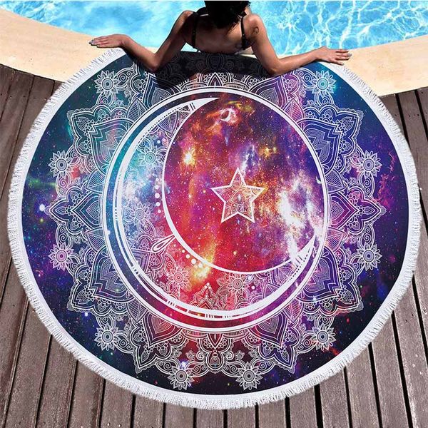 Mandala Universe Starry Sky Elephant Round Beach Towel 150cm Elephant Beach Towel Microfiber Towels Serviette De Plage Bath Towel Sale Best Bath Towel