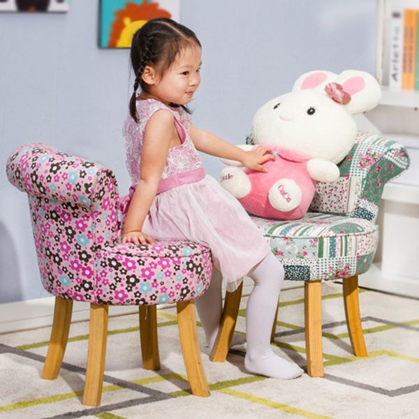 

children chair kindergarten solid wood +cotton fabric sofa chair children furniture whole sale new 2017 european style