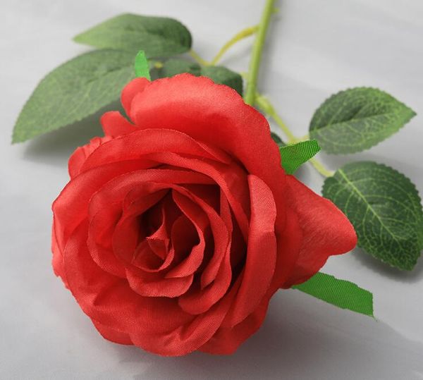 Decorazioni di nozze fiori artificiali di rose all'ingrosso fiori di rose artificiali per decorazioni di nozze rose grandi a gambo lungo