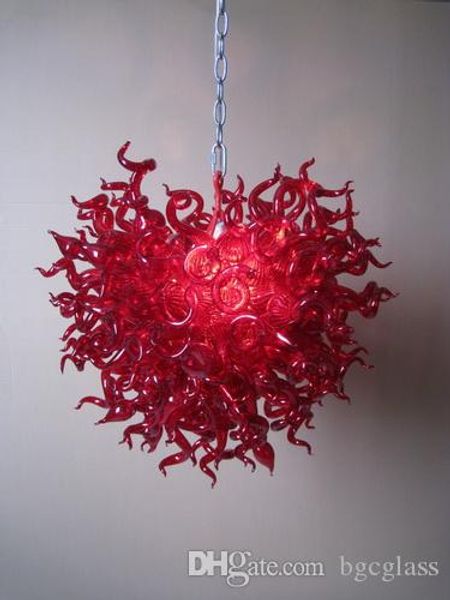 

italy designed hand blown red glass chandelier light with led bulbs modern art decor dale chihuly style red murano glass pendant lamps