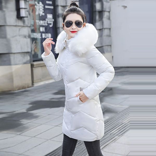 

new white parkas female jacket winter coat women thicken cotton jacket parkas for women winter warm down fake fur collar, Tan;black