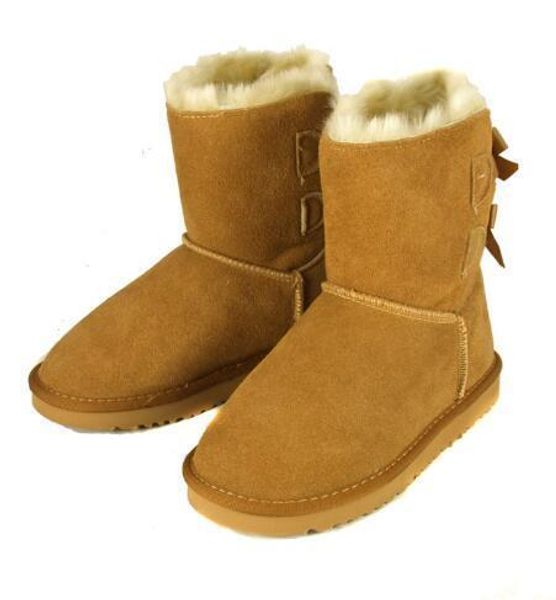 

australia wgg classic tall winter boots real leather bailey bowknot women's bailey bow snow boots shoes boot l14, Black