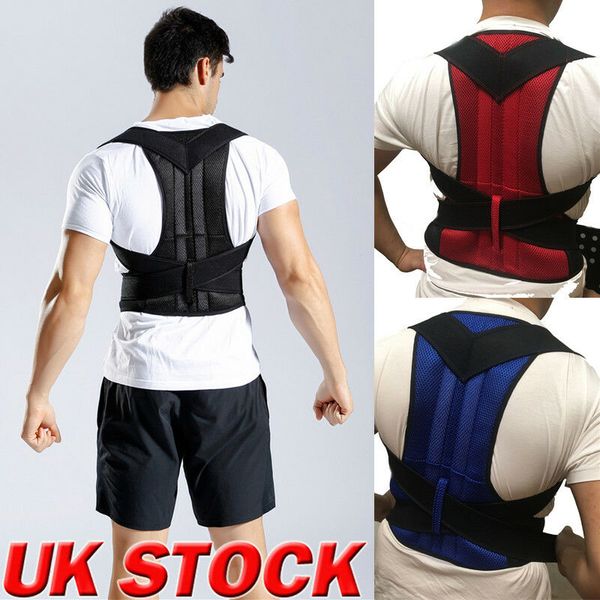 

men women adjustable magnetic posture corrector male corset back support belt lumbar support sports safety straight corrector, Black;blue