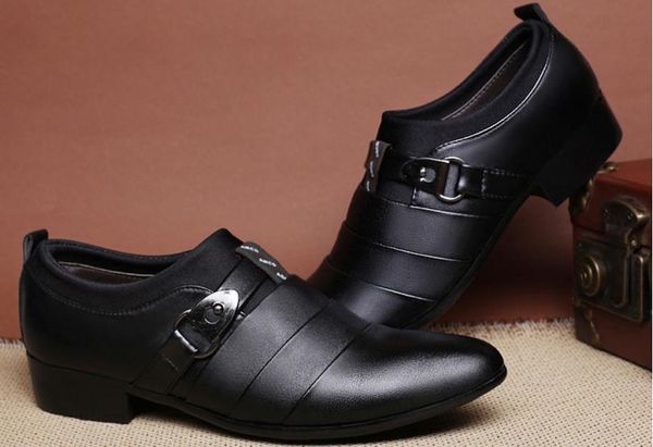 

men's shoes in spring and autumn low heel pointed end@92, Black