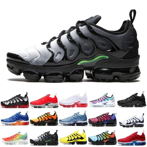 

Rainbow TN PLUS Men Women Hyper Blue Running Shoes Triple Black White Sunset Blue Wolf Grey Designer Sport Sneakers Trainers 36-45 With Box