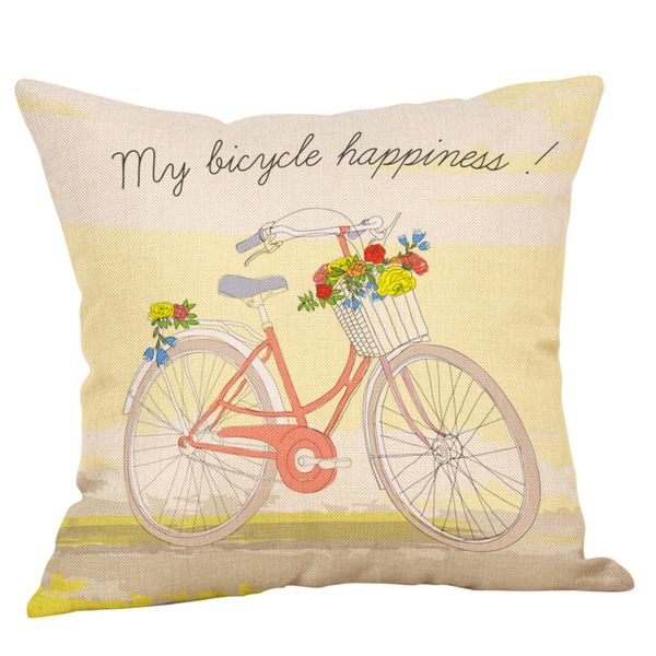 

45*45 cm spring theme pillowcase simple comic style linen print pillowcase home living room chair decorative pillowcases comforters sets