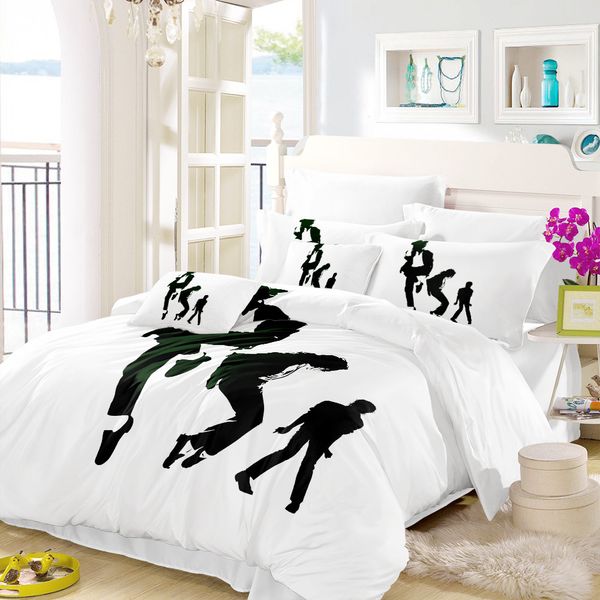 Grosshandel Michael Jackson Portrat Bettwasche Set Space Walk Tanzen Bettbezug Set Celebrity Klassische Haltung Druck Bettwasche Wohnkultur D40 Von