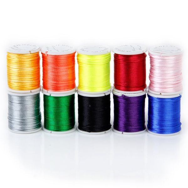 

yarn 10 rolls mixed cord in nylon of colour beads chain thread for the craft jewelry 1 mm, Black;white