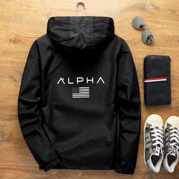 

size 6xl 7xl 2020 spring and autumn new men's windbreaker hooded pilot jacket slim zipper thin waterproof large men's jacket, Black;brown