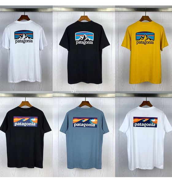 

20ss summer patagonia fitz roy horizons print t shirt men women couple summer casual street t-shirt designer t shirt breathable short sleeve, White;black