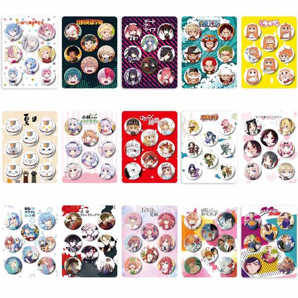 

a set of 8 popular cartoon badges cosplay badge cartoon boku no hero academia brooch pins collection bags badges for backpacks, Gray