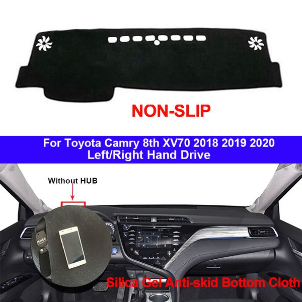 

silicone car dashboard cover for camry 8th xv70 2018 2019 2020 dashmat carpet non-slip auto dash mat sunshade anti-dirty