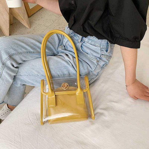 

small pvc transparent shoulder bags for women 2020 new quality pu leather women handbags summer beach bags lady totes