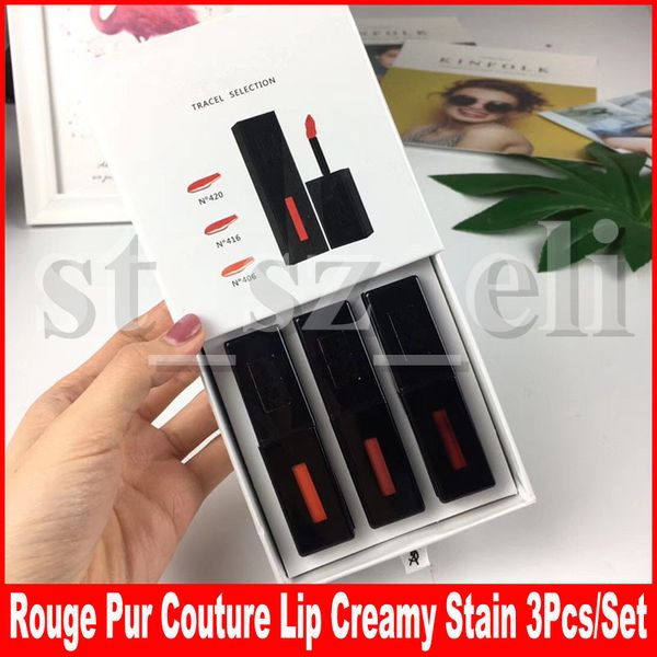 

знаменитая жидкая помада 3 rouge pur couture vernis a levres кремовый морилка 3 в 1 блеск для губ