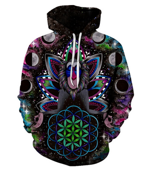 

new fashion cool sweatshirt hoodies 3d print mens womens casual monkey fashion style streetwear clothes rl0166, Black