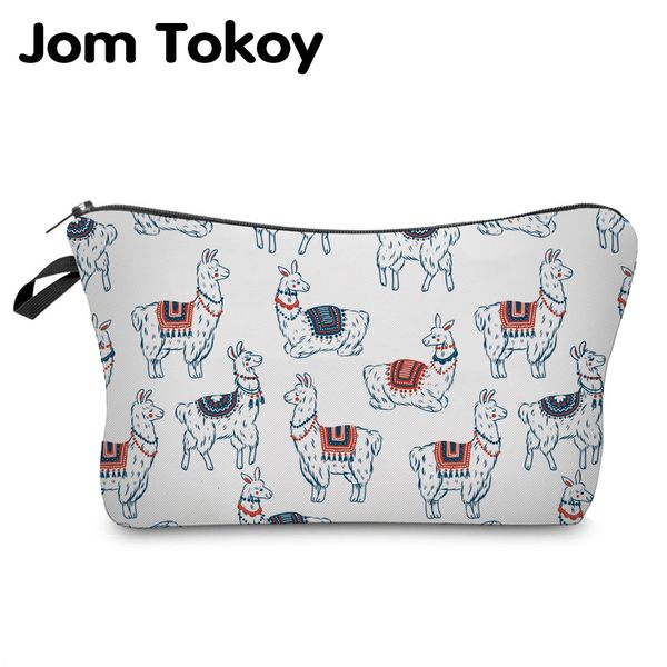 

jom tokoy cosmetic organizer bag make up printing llama cosmetic bag fashion women brand makeup hzb934