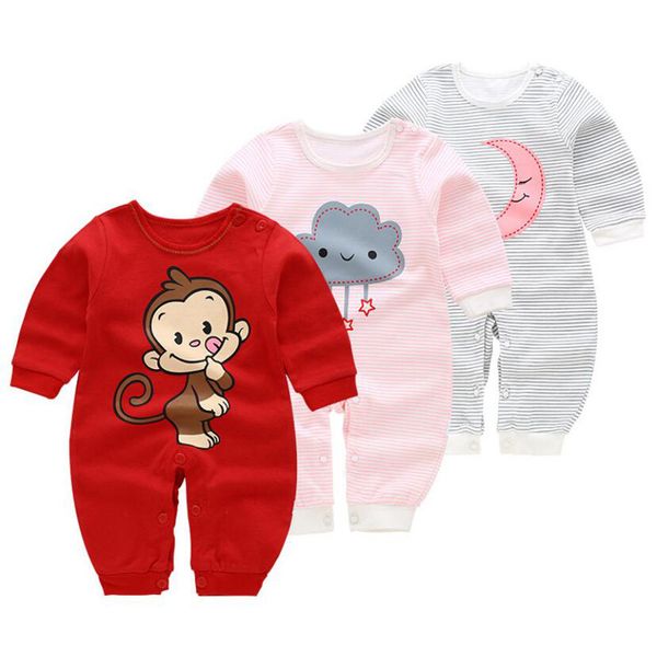 

3pcs/set newborn baby rompers boy playsuit clothes cotton cute jumpsuit infant girl body romper clothing for 0-12m y200323, White