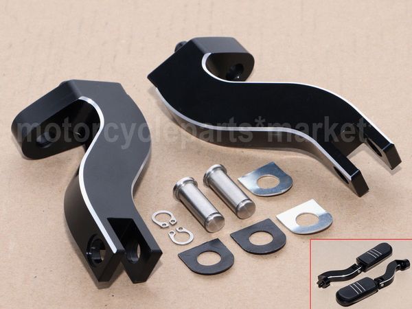 

for touring street glide flhx 1993-2017 motorcycle rear passenger foot peg footpeg mount chrome black kit