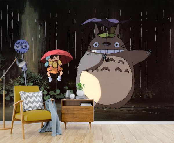 

self-adhesive] 3d my neighbor totoro 968 japan anime wall paper mural wall print decal murals