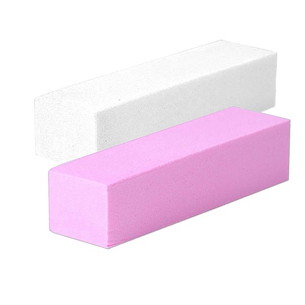 

1pcs pink form nail buffers file for uv gel white nail file buffer block polish manicure pedicure sanding art tool