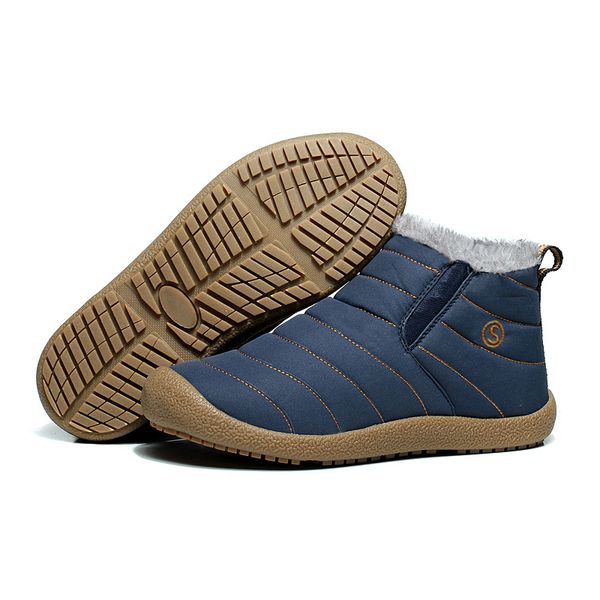 

fashion fur men boots men snow boots waterproof cotton plush comfortable shoes non-slip botas de hombre, Black