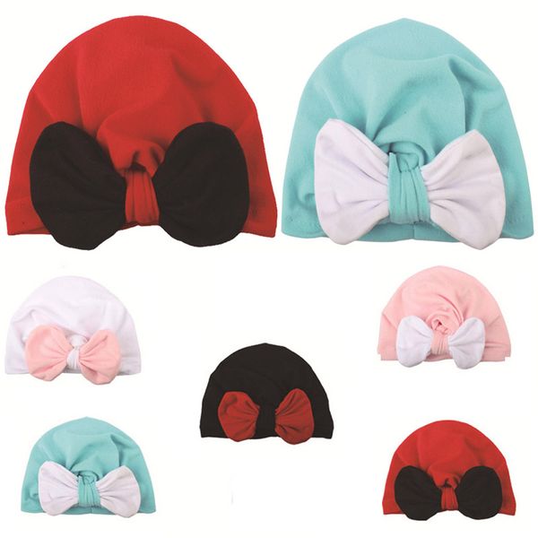 

2020 new newborn baby boy girl knitted hat winter warm bow beanie headwear cap baby hat winter cap sombrero hoed, Yellow