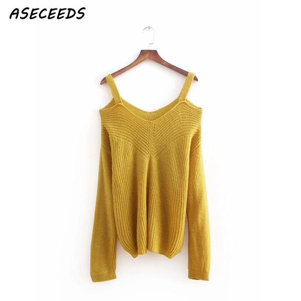 

2018 korean off shoulder knitted sweater women jumper strapless long sleeve pullovers autumn black bakcless pull femme, White;black