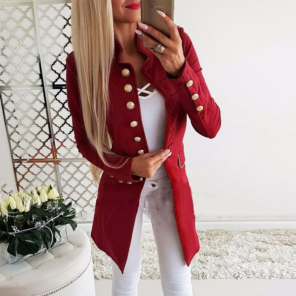 

winter jacket women coat new women fashion double breasted long sleeve slim jacket coat autumn winter office casual jackets outerwear, Black;brown