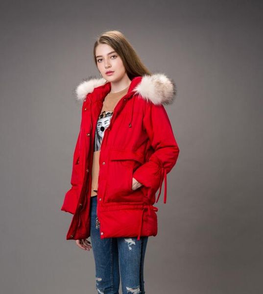 

new winter women's clothing fur collar hooded jacket women's pure color coat thick cotton padded parkas 1802, Black