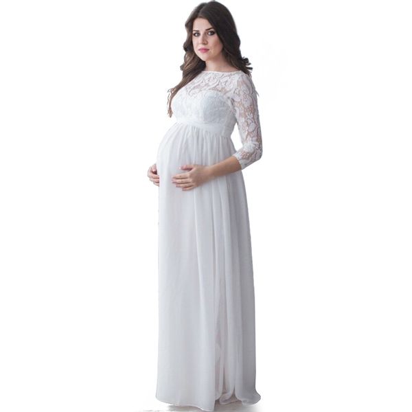 

women maternity clothes dresses lace evening dress pregnancy gown dress pregnant vestidos ropa embarazada, White