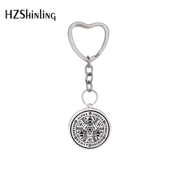 

2019 new stainless steel jewelry sigil magic wicca pendant seals of the seven archangels keychain wiccas silver keychain