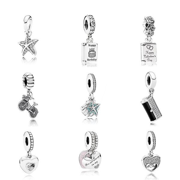 

new 100% 925 sterling silver pandora bicycle pendant charm cake card bead collocation bracelets diy bracelets factory wholesale, Black