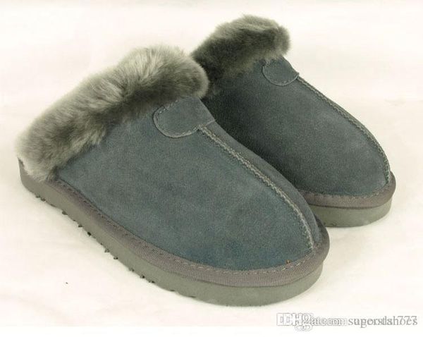 

2019 booties warm warm cotton slippers men womens slippers womens boots snow boots brand designer indoor cotton leather slippers, Black