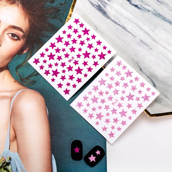 

stickers & decals 3d nail sticker slider star glitter shiny decorative diy transfer adhesive colorful art tips manicure, Black