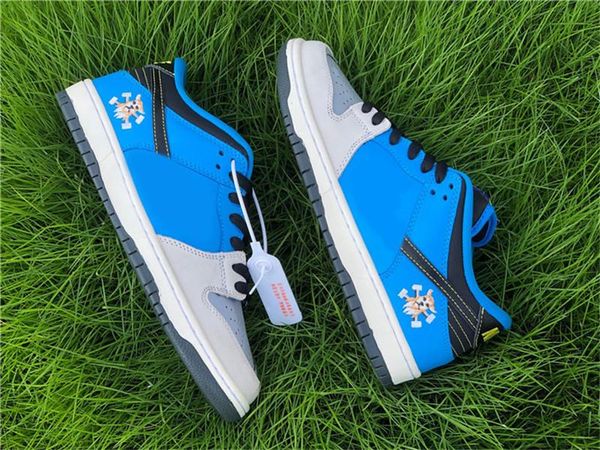 

аутентичные мгновенные скейтборды х sb dunk low dog кроссовки мужчины синий черный белый серебристый 3m reflective toe япония кроссовки с ко