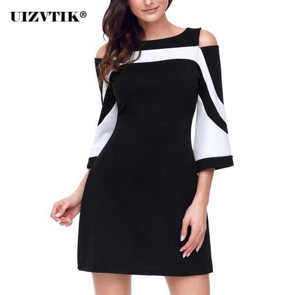 

summer dress women 2020 casual plus size slim office pencil bodycon dresses elegant vintage off shoulder mini party dress, Black;gray