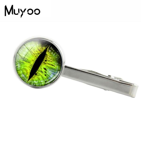 

new green dragon eye tie clip clip art hand craft jewelry silver glass dome clips